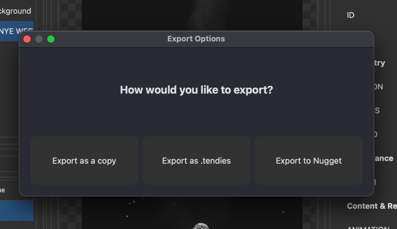 Exporting Panel